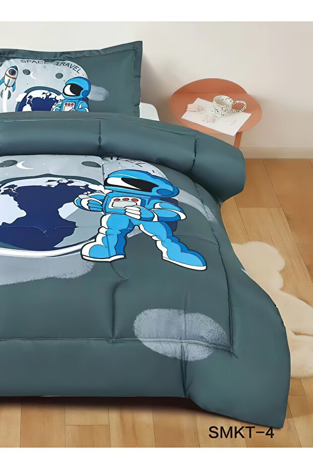 طقم فراش فردي مكون من 3 قطع، لحاف خفيف الوزن، مناسب لجميع المواسم - 3