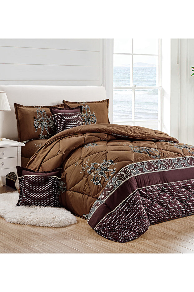 Comforter Set 4 Piece Single Size Elegant Bedspread Lightweight Comforter Suitable for All Seasons - 1