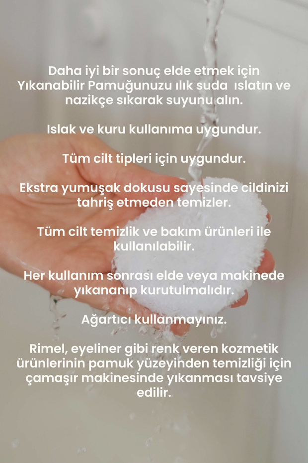 Yıkanabilir Makyaj Temizleme Pamuğu | 2'li - 8