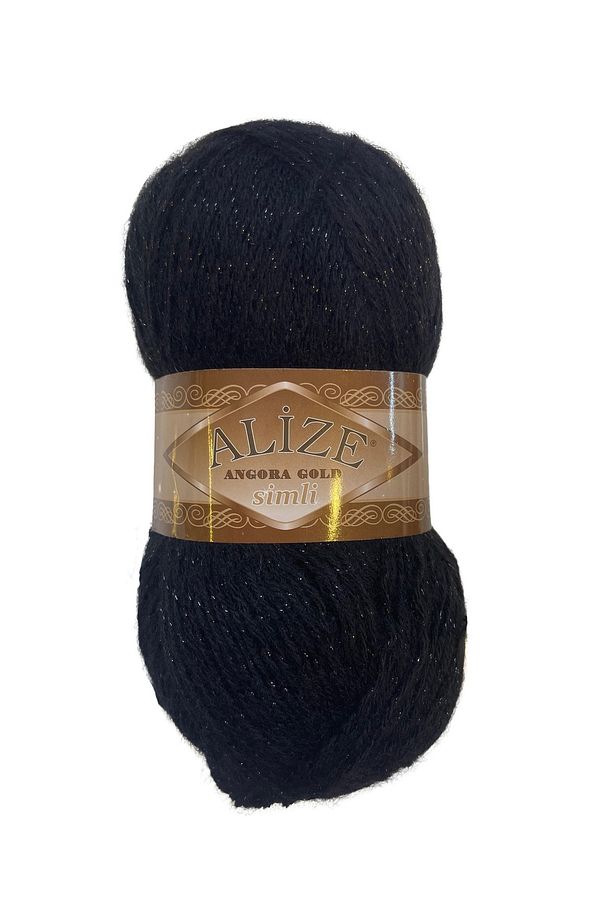 Angora Gold Simli Siyah Hobi Örgü İpi 100gr - 1