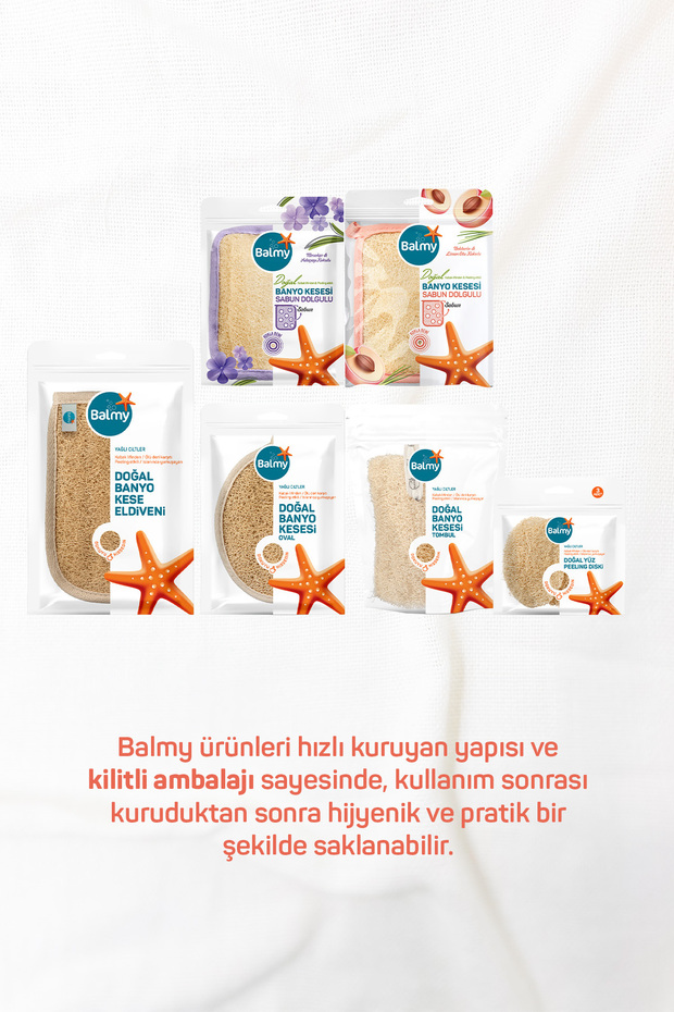 Doğal Sabun Dolgulu Banyo Kesesi Nektarin & Limon Otu - 7