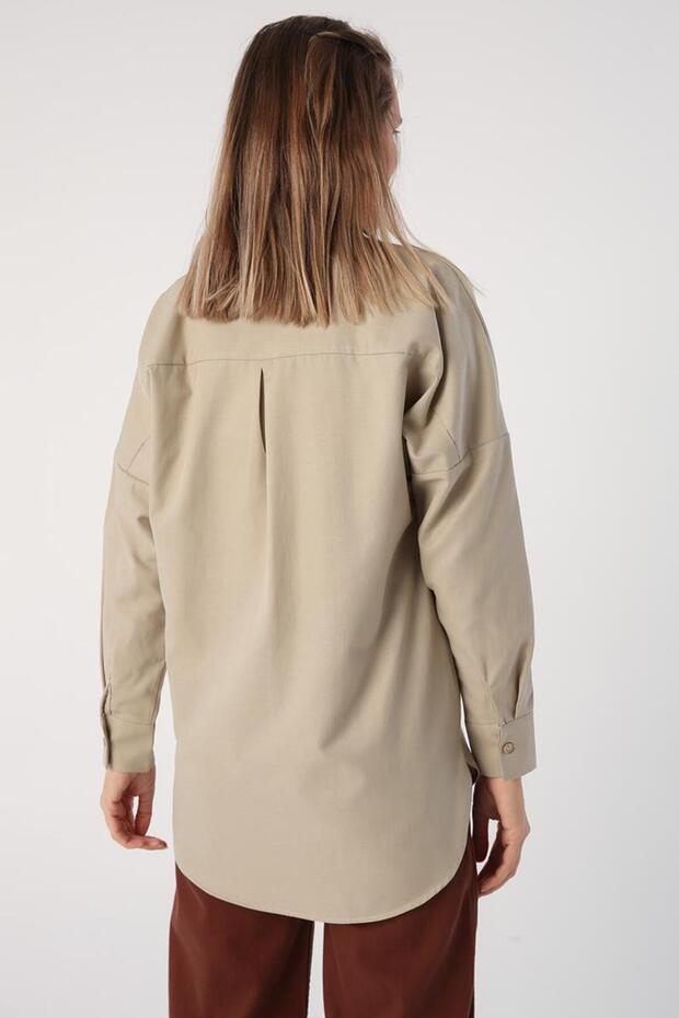 Taş01-Oversize Basic Gömlek - 4