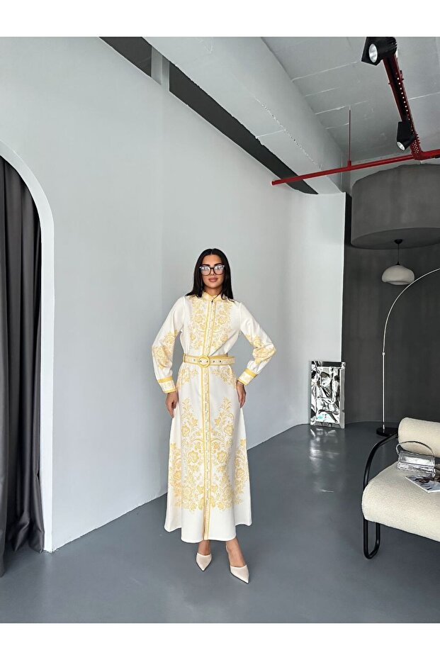 Atlas Fabric Dress(Belt Included)