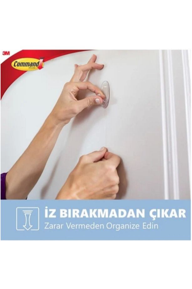 17091CLR-CEE Command Orta Boy Şeffaf Askı 2 Askı + 4 Cırt Bant - 4