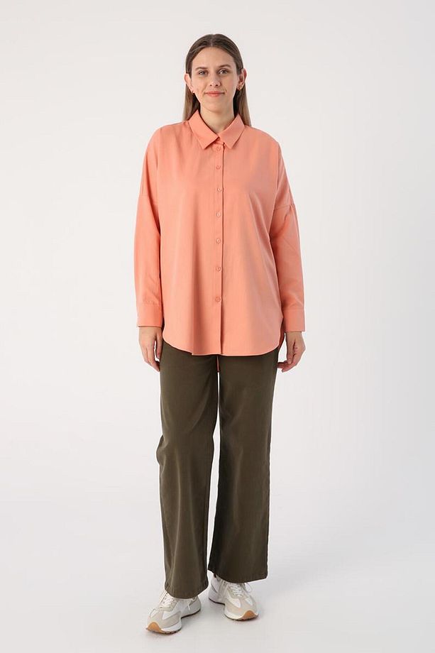 Somon01-Oversize Basic Gömlek - 5