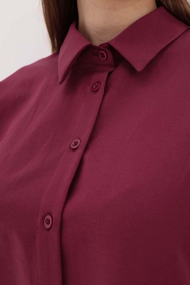 Gül Kurusu-Oversize Basic Gömlek - 5