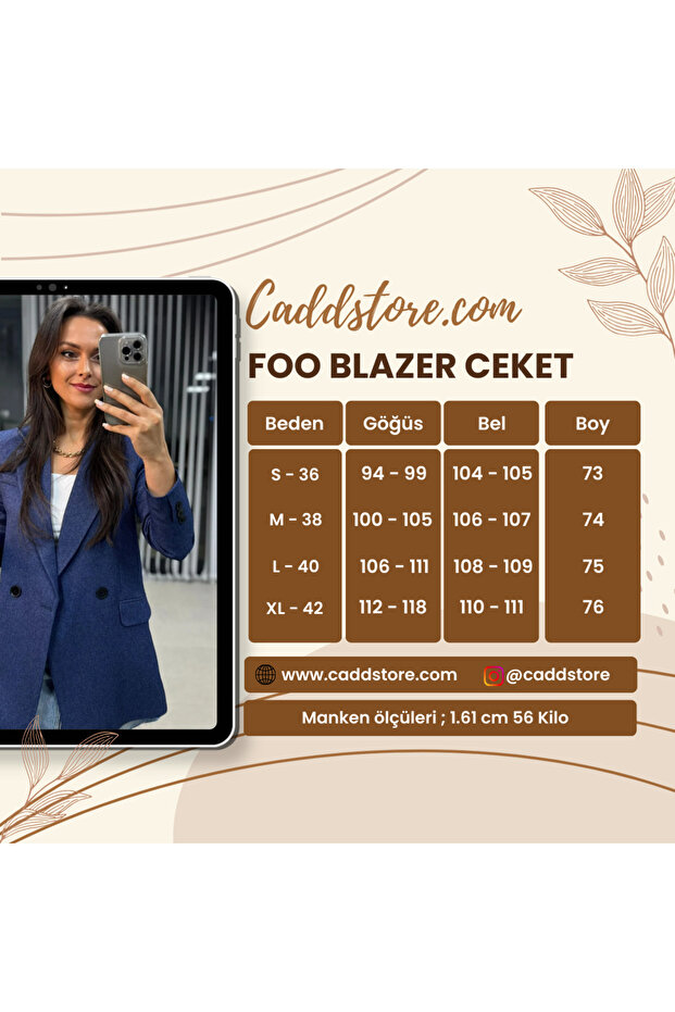 Foo Indigo Blazer Jacket - Stylish Design - 3