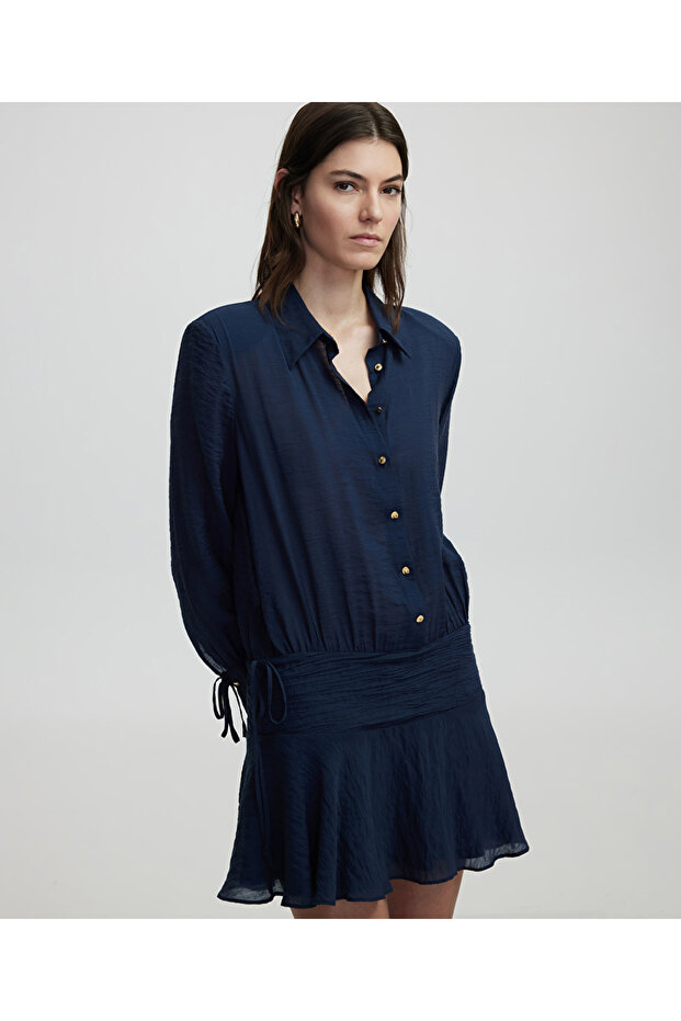 Volanlı mini elbise - 1