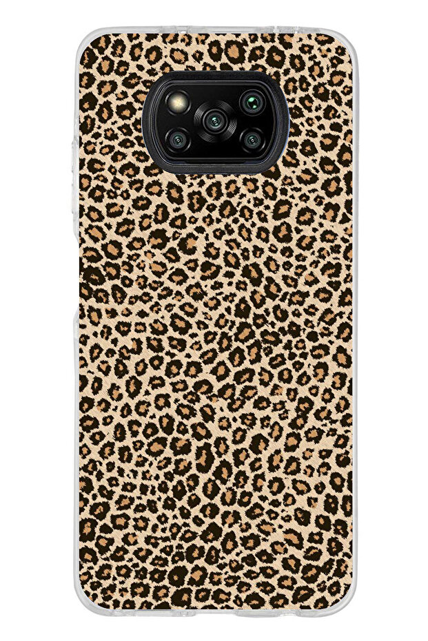 Poco X3 / NFC / PRO Uyumlu Leopar Tasarımlı Şeffaf Silikon Kılıf - 1