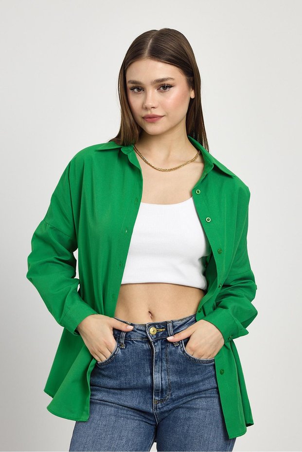 Benetton Green Relaxed Fit Relaxed Cut Basic Benetton - 6621A