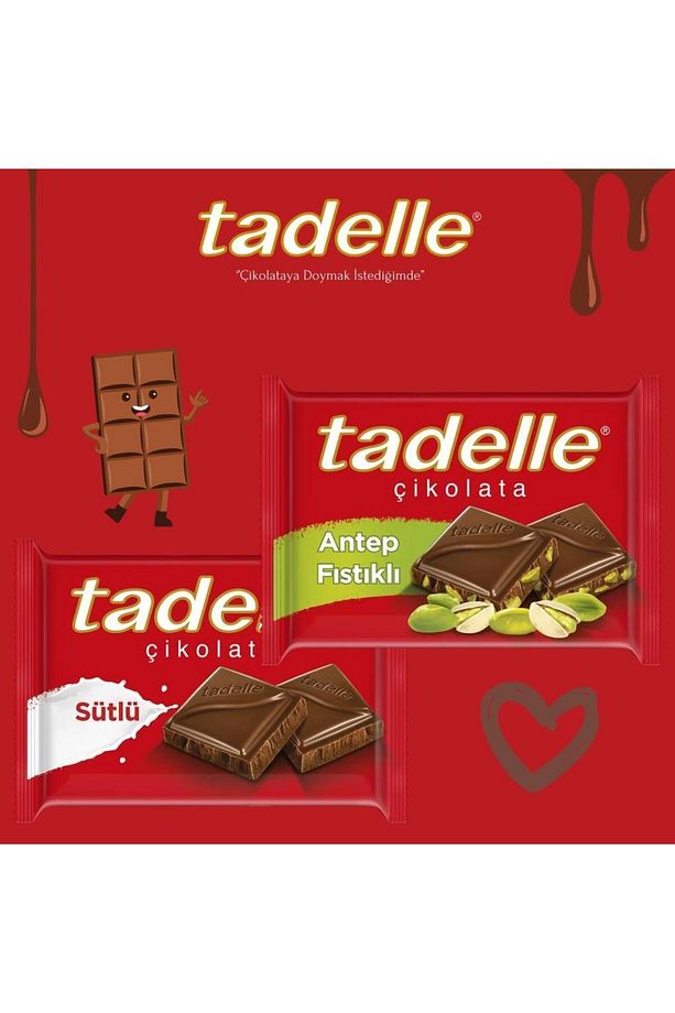 Antep Fıstıklı Sütlü Tablet Çikolata 60gr X6 - 1