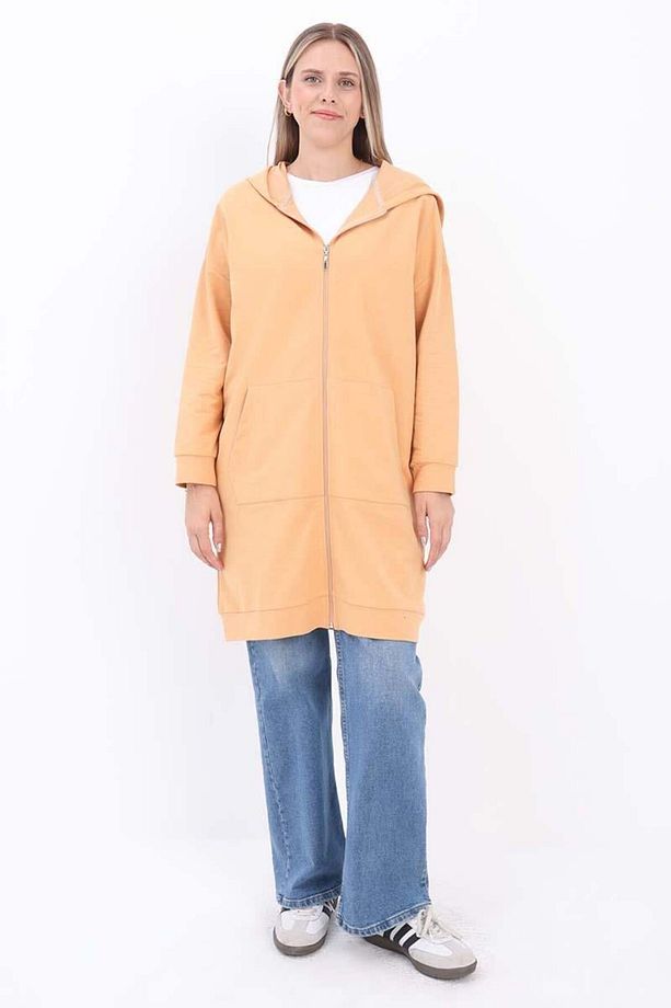 Soft Sarı-Fermuarlı Sweat Hırka - 2
