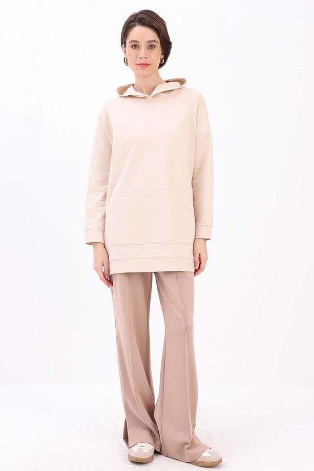 Taş-Kapüşonlu Sweat Tunik - 2