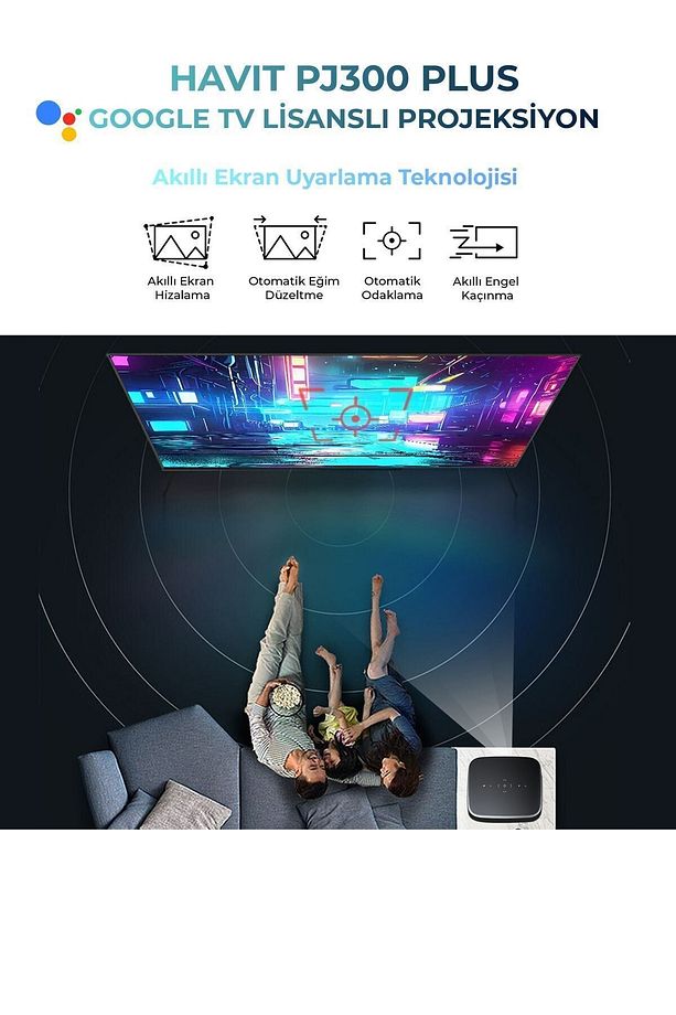 İphone-Android Görüntü Aktarım Wİ-Fİ 5gz Kablosuz 4K Desteği Otomatik Netleme Projeksiyon Cihazı - 7