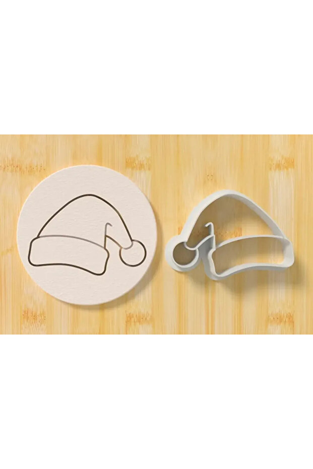Santa Hat Cookie Mold – 3 Pieces White Color, Cute Design with New Year Theme