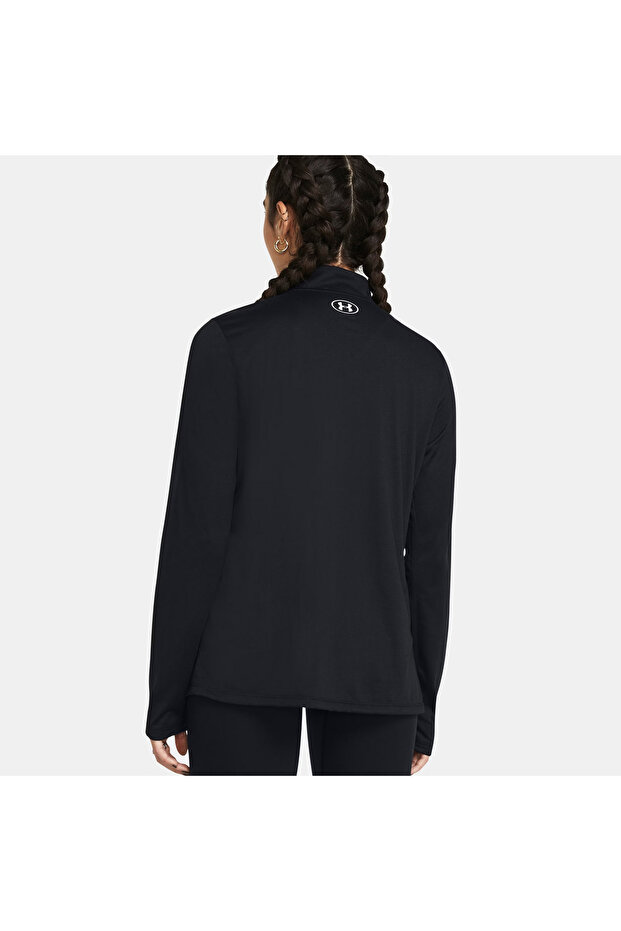 Tech 1/2 Zipped Solid Kadın Siyah Antrenman Üstü - 2