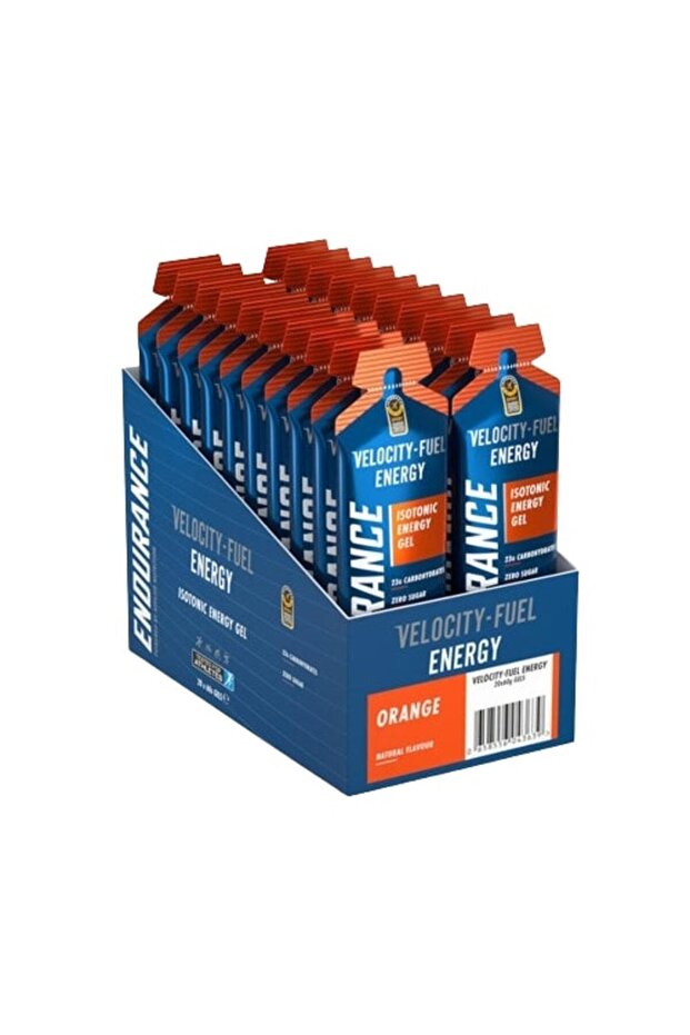 Endurance Isotonic Energy Gel, Orange, Box of 20 Pieces