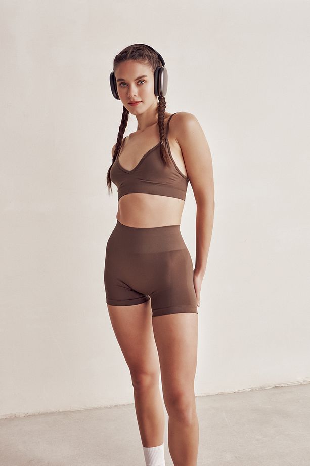 Solis Mocha Kahve Seamless Spor Biker Şort - 4