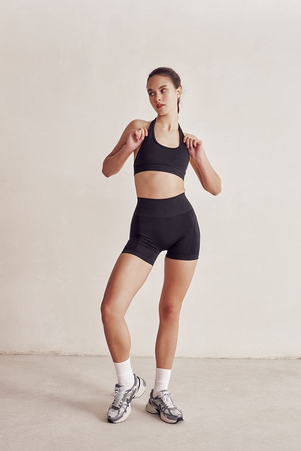 Solis Siyah Seamless Spor Biker Şort - 6