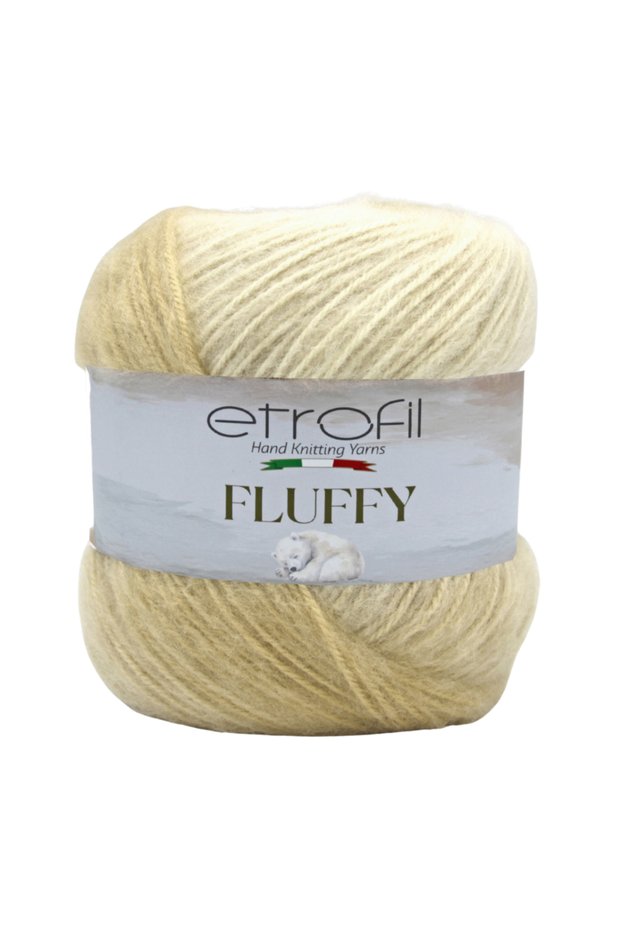 Fluffy Knitting Yarn Ivory 100% Anti-Pilling Acrylic 100g 300m (Se1153)