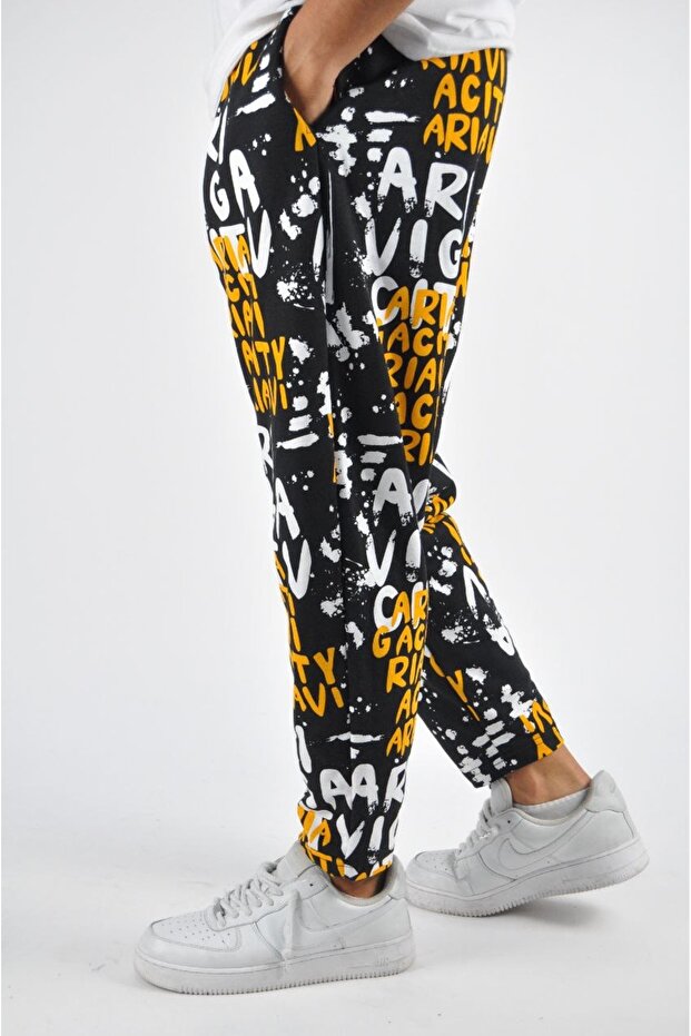 Patterned Straight Leg Trousers - 1