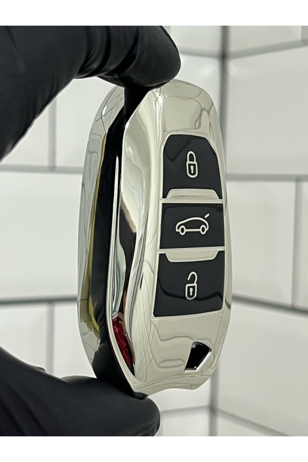 For Opel Astra Corsa Mokka Grandland Vivaro Crossland Smart Nano Key Case Cover Chrome Black