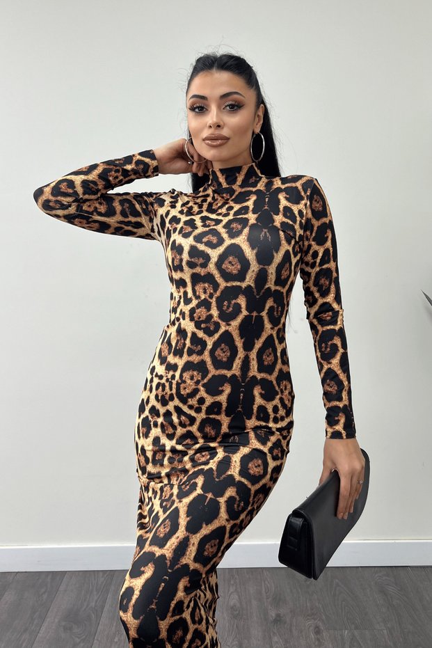 Leopard Pattern Maxi Dress