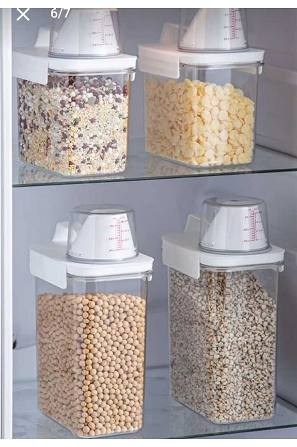 sızdırmaz erzak-deterjan-mama kutusu 3lü set 1100ml-1800ml-2300ml Ölçek kapaklı - 4