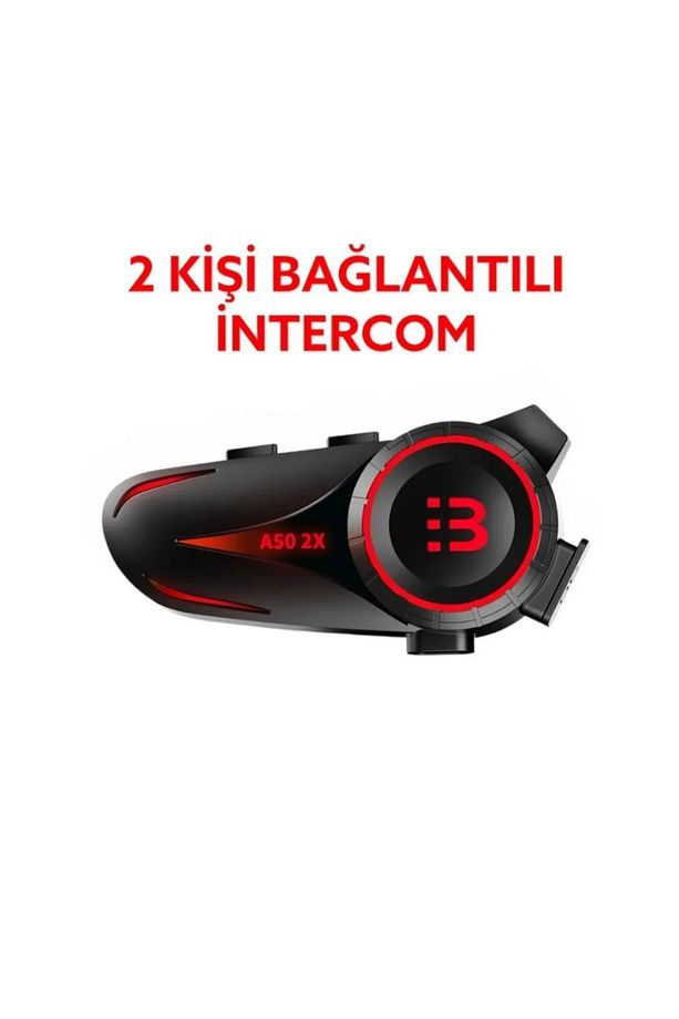 Yeni 2025 Model 2 Kişi Bağlantılı A50-2x Bluetooth V5.3 Motosiklet Kask Kulaklık Rgb Intercom Seti - 2