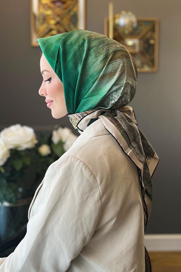 İpek Eşarp - 9012D-02 - Tivil - 1