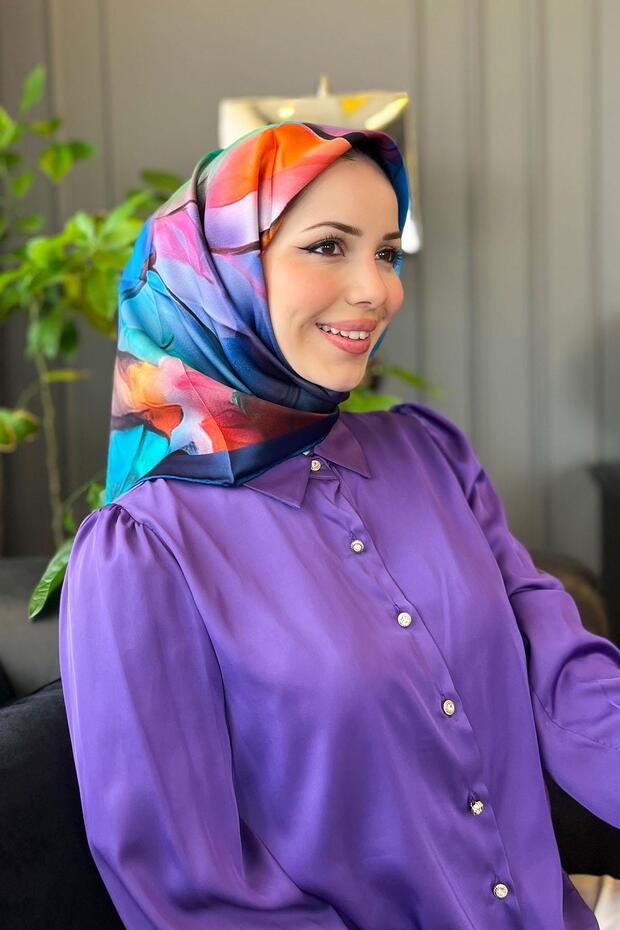 Eșarfă de mătase - 9014D-55 - Tivil - 1