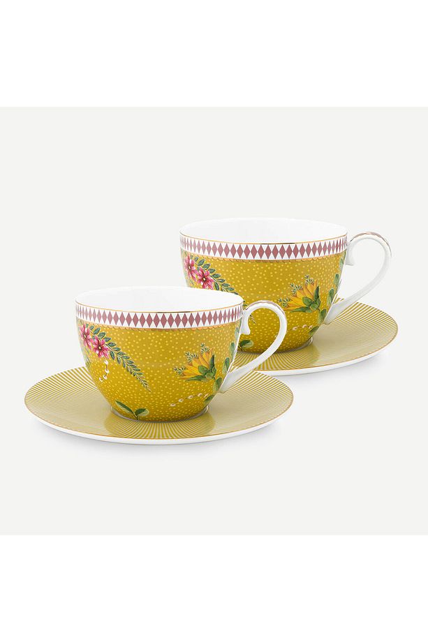 La Majorelle Sarı Porselen Çay Fincan Seti 280 ml - 1