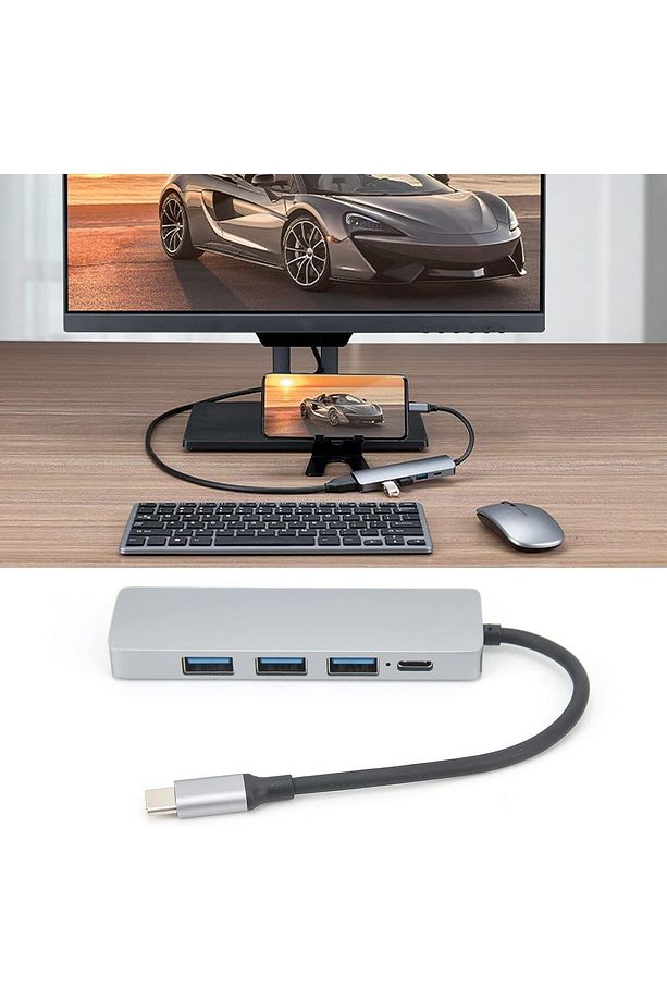 Huawei Tablet Telefon Notebook için Type-C to USB 3.0 Hub Çevirici Çoklayıcı Hdmı PD Şarj+Data Giriş - 2