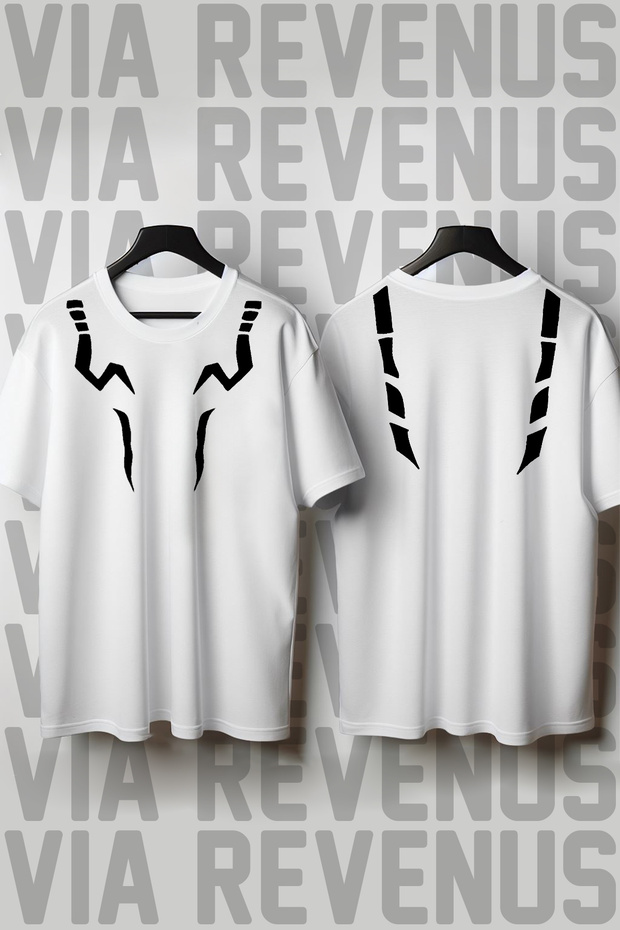 Jujutsu Kaisen Sukuna Tattoo Front and Back Printed Wide Fit Tshirt