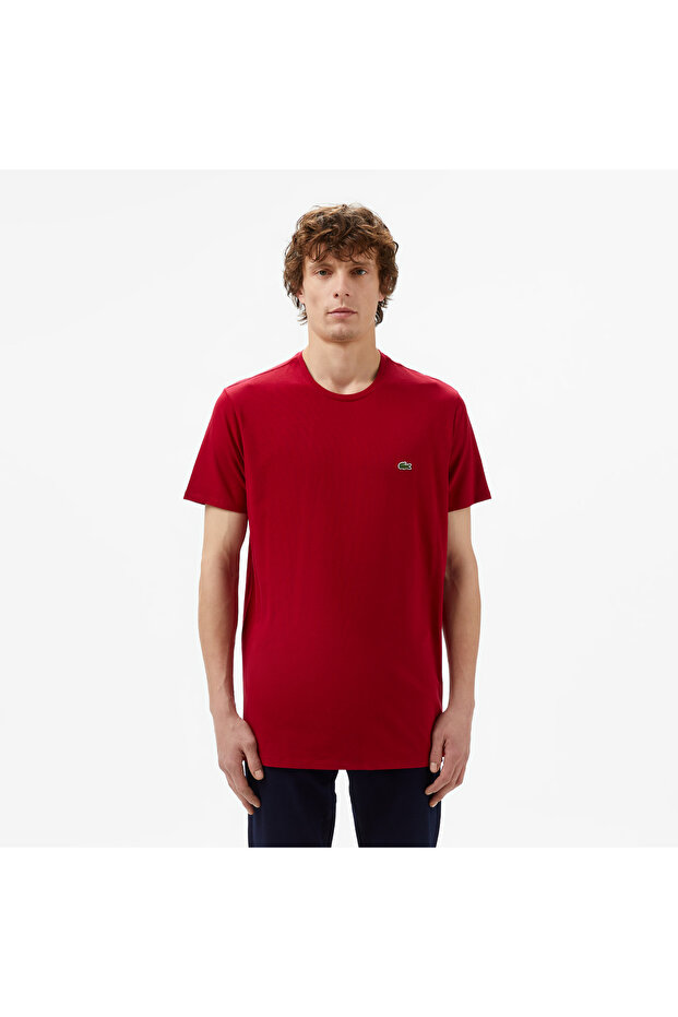 Men's Slim Fit Crew Neck Burgundy T-Shirt