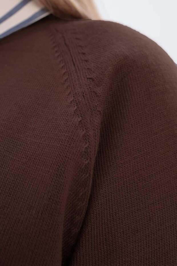 Kahve-BASİC REGLAN BİSİKLET YAKA KAZAK - 6