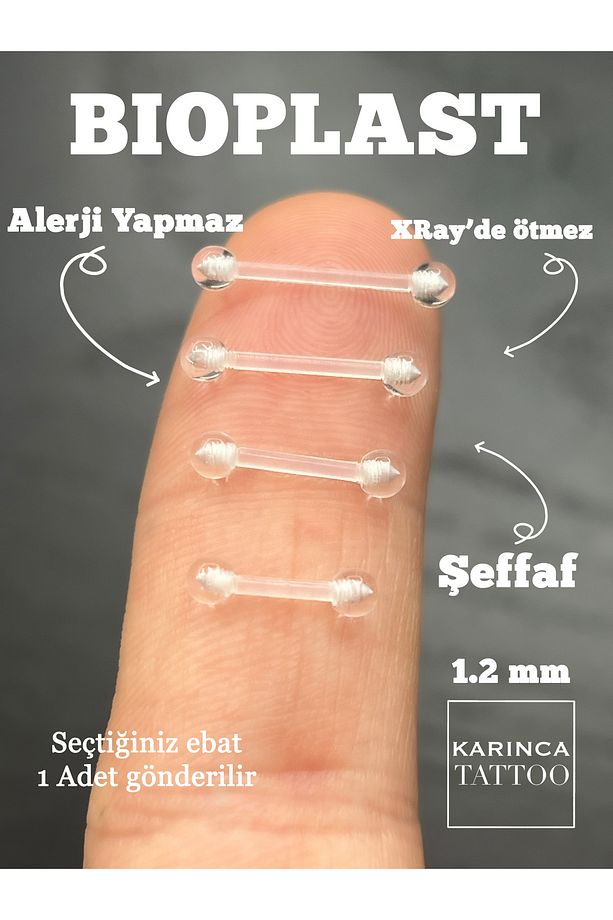 Düz Bar Çubuk Bioplast Piercing Conch Tragus Dudak Septum Smiley Forward Helix Nipple Bridge Kulak - 5