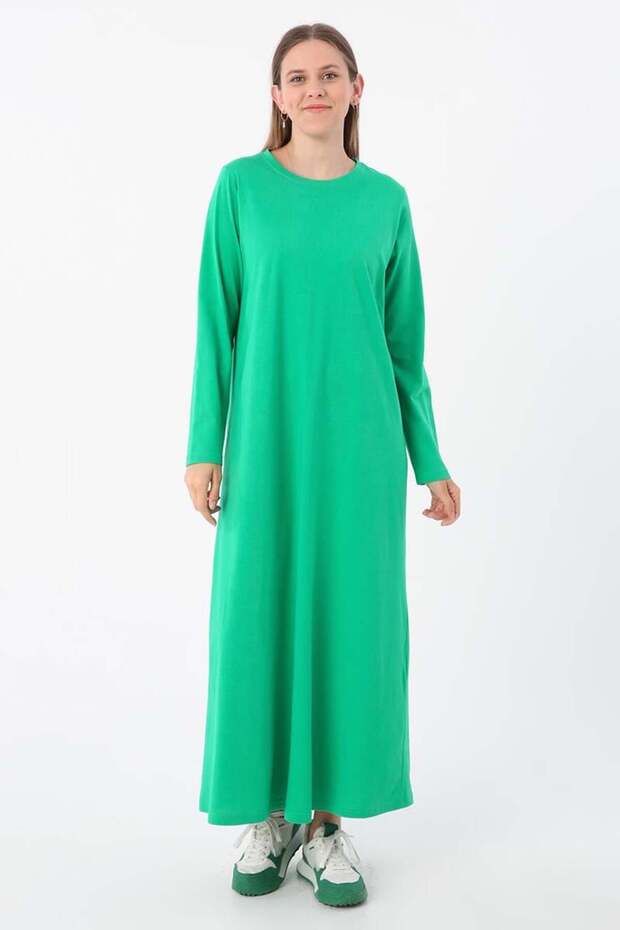 Rochie verde cu mânecă lungă - 2