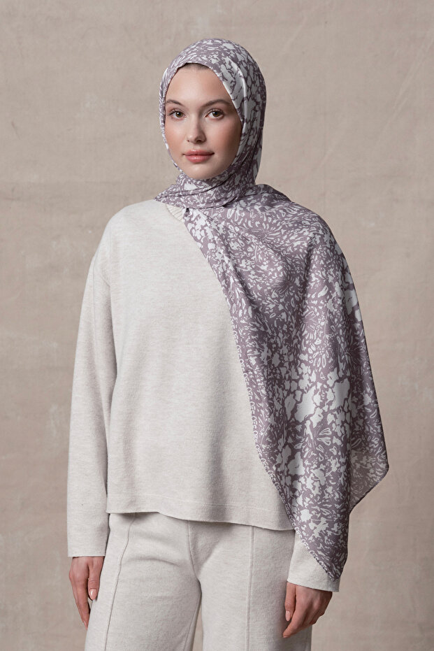 Modal Brush Şal Minimal Pattern Gri - 2