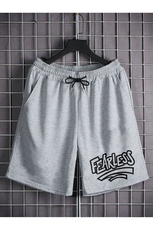 Fearless Baskılı Regular Fit Mevsimlik Unisex Şort Bermuda - 1