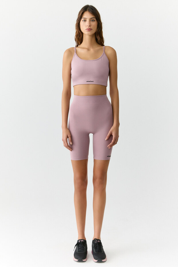 SILVANNA Kadın Midi Dar Paça Sportswear Bisikletçi Gül Kurusu Tayt - 2
