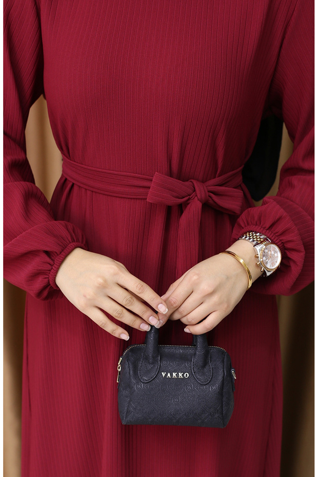 Basic Elbise 5577-01 Bordo - 4