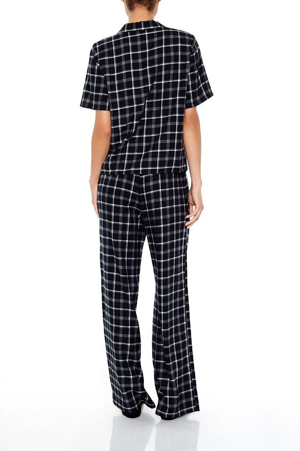 Ekoseli Gömlek ve Alt Pijama Takımı - 4