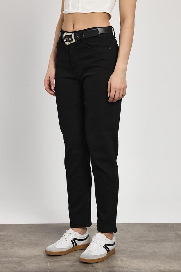 Model 2015 Jeans Negru - Curea Detaliată - 5