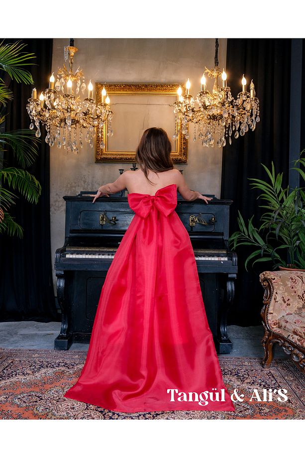 Monoray Kırmızı Midi Elbise - 5