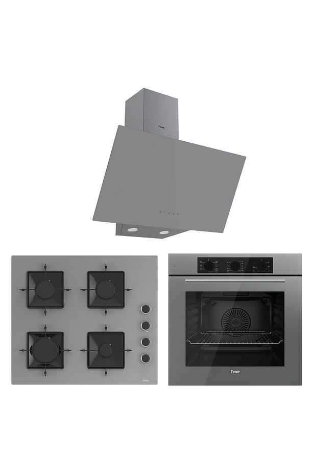 Elegant Line Basic Gri Ankastre Set ( QBL62CPR-SS208-D079 ) - 1