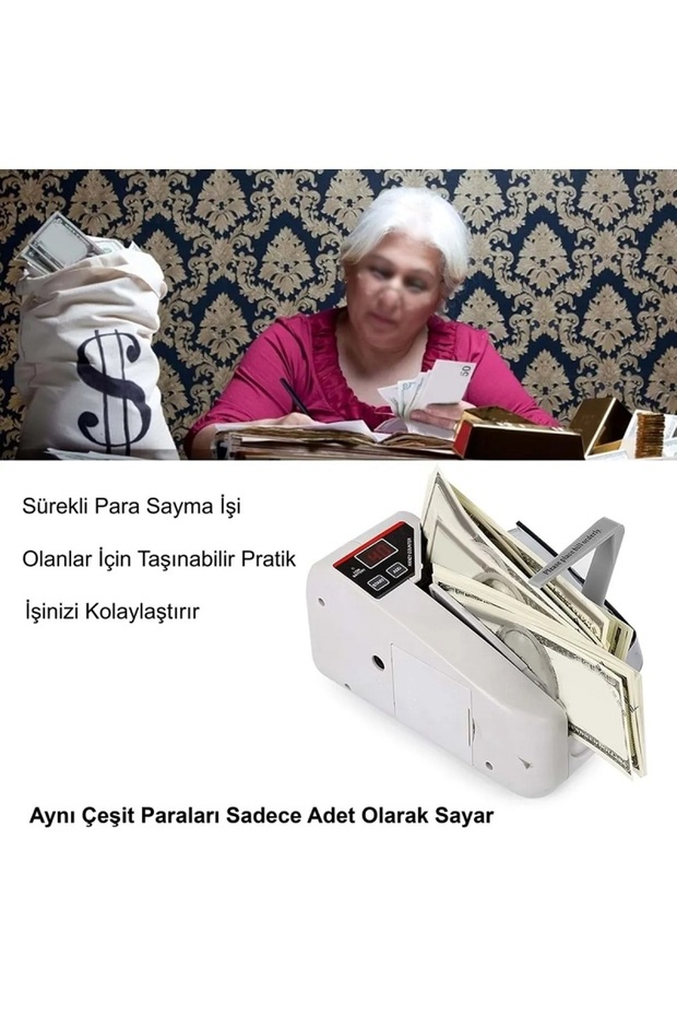 Mini Taşınabilir Kağıt Para Sayma Makinesi  UV Lamba Para Kontrol  KOLAY TAŞINILABİLİR - 3