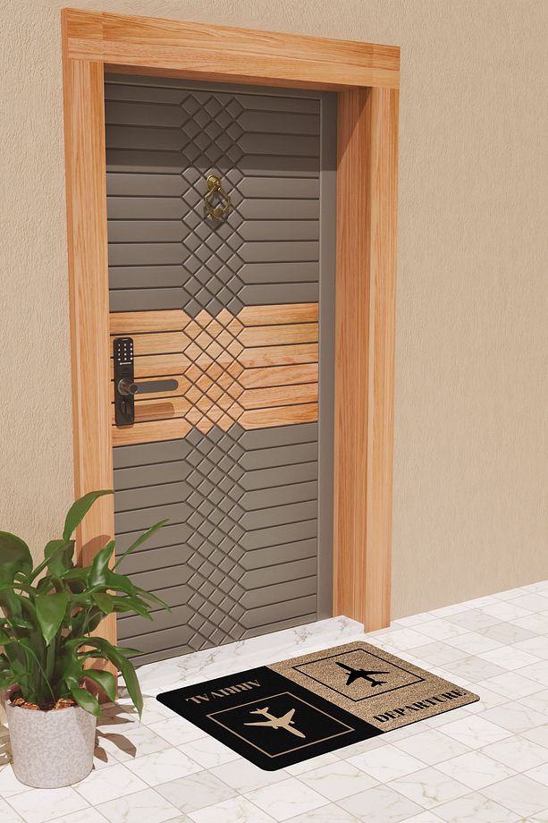 Modern Dijtal Baskı Uçak Temalı Kapı Önü Paspası - 3