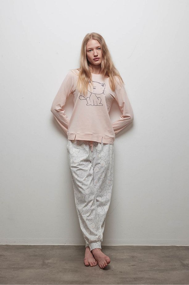 Kadın Pamuklu Uzun Pijama Altı - 3
