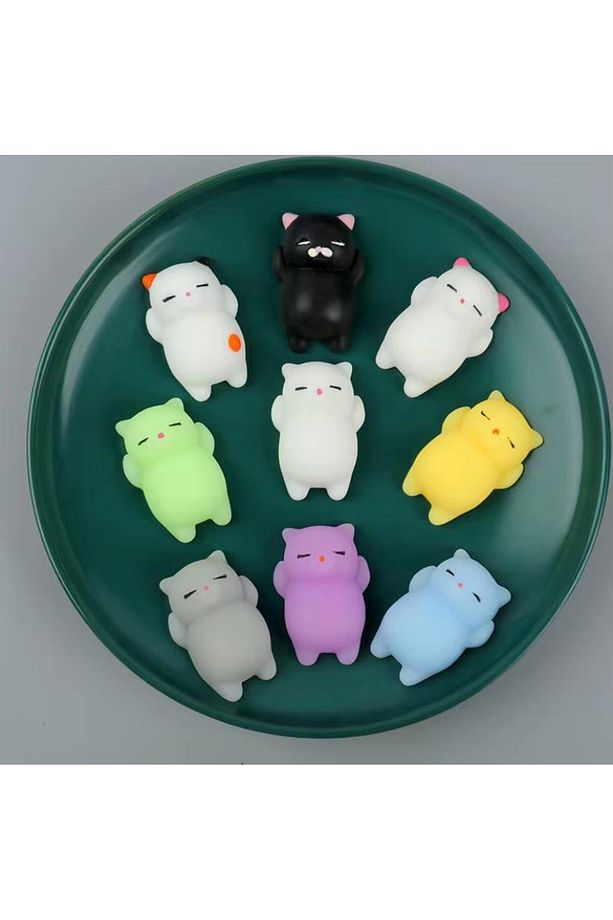 10 ADET KEDİ HAYVAN FİGÜRLÜ SUKUŞİ squishy oyuncak (farklı renkler) - 3